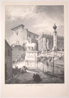 View of Rome - Antique Offset Print after G. Engelmann - Early 20h Century