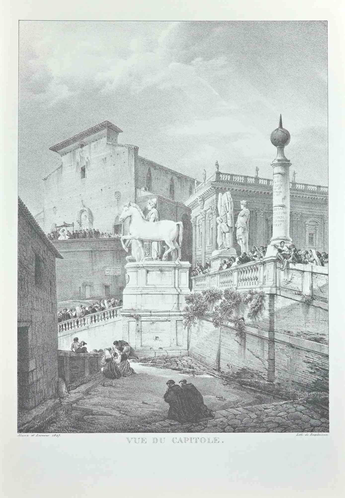 Figurative Print Godefroy Engelmann - Vue du Capitole - Offset d'après G. Engelmann - 1970