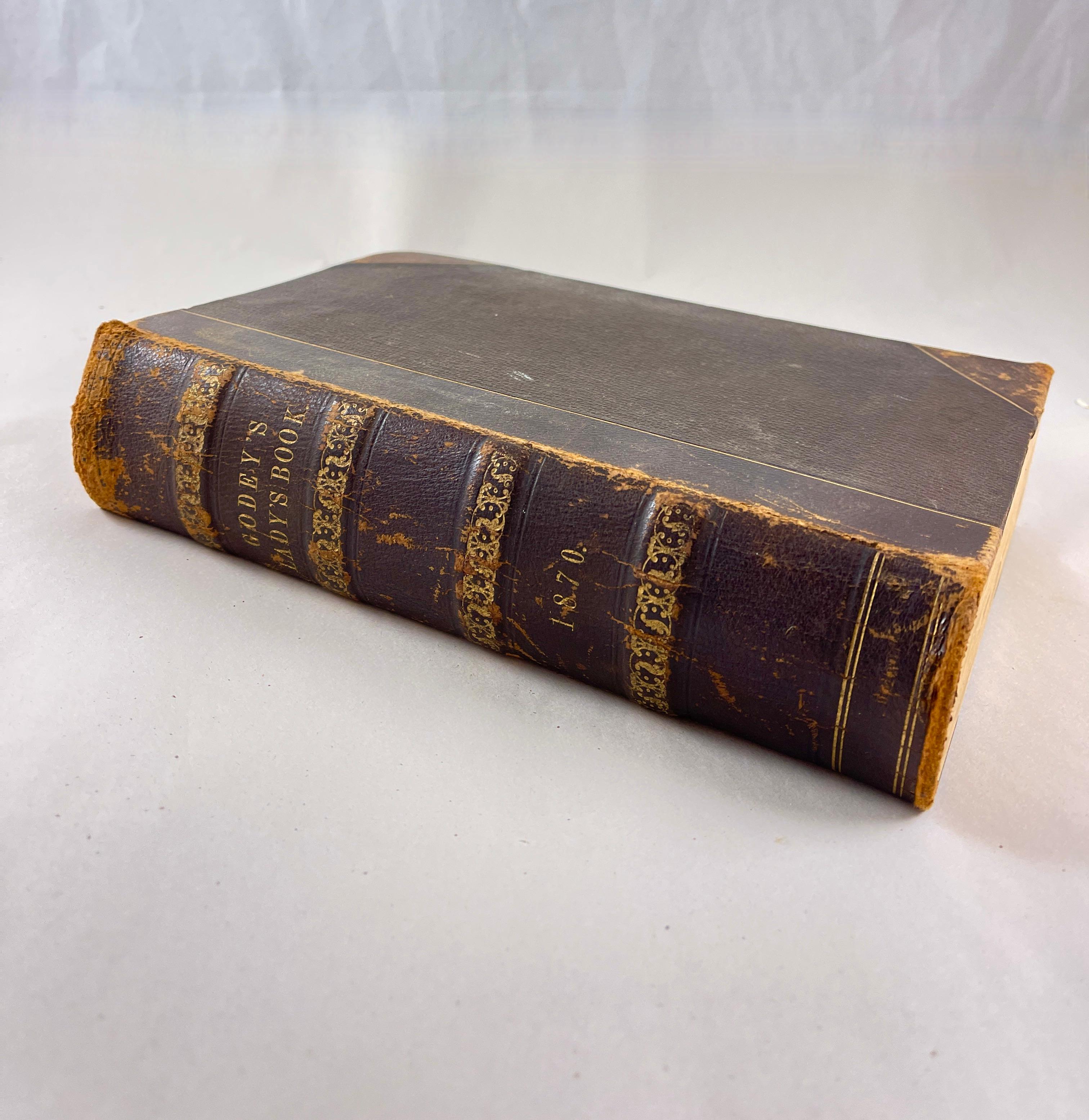 Godey's Lady's Book, Ledereinband, Band LXXX - Ausgabe 1870 (amerikanisch) im Angebot