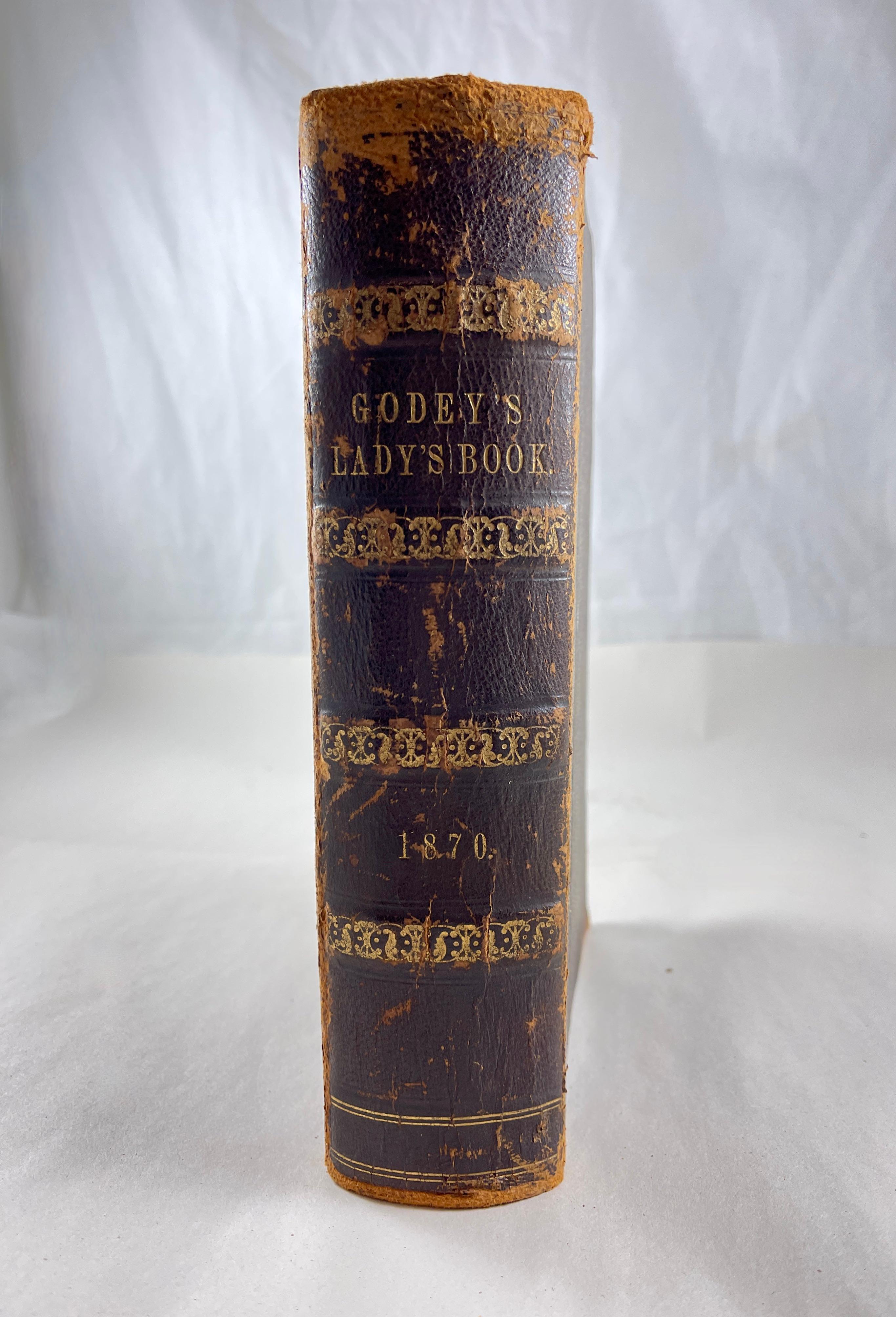 Godey's Lady's Book, Ledereinband, Band LXXX - Ausgabe 1870 (Maschinell gefertigt) im Angebot