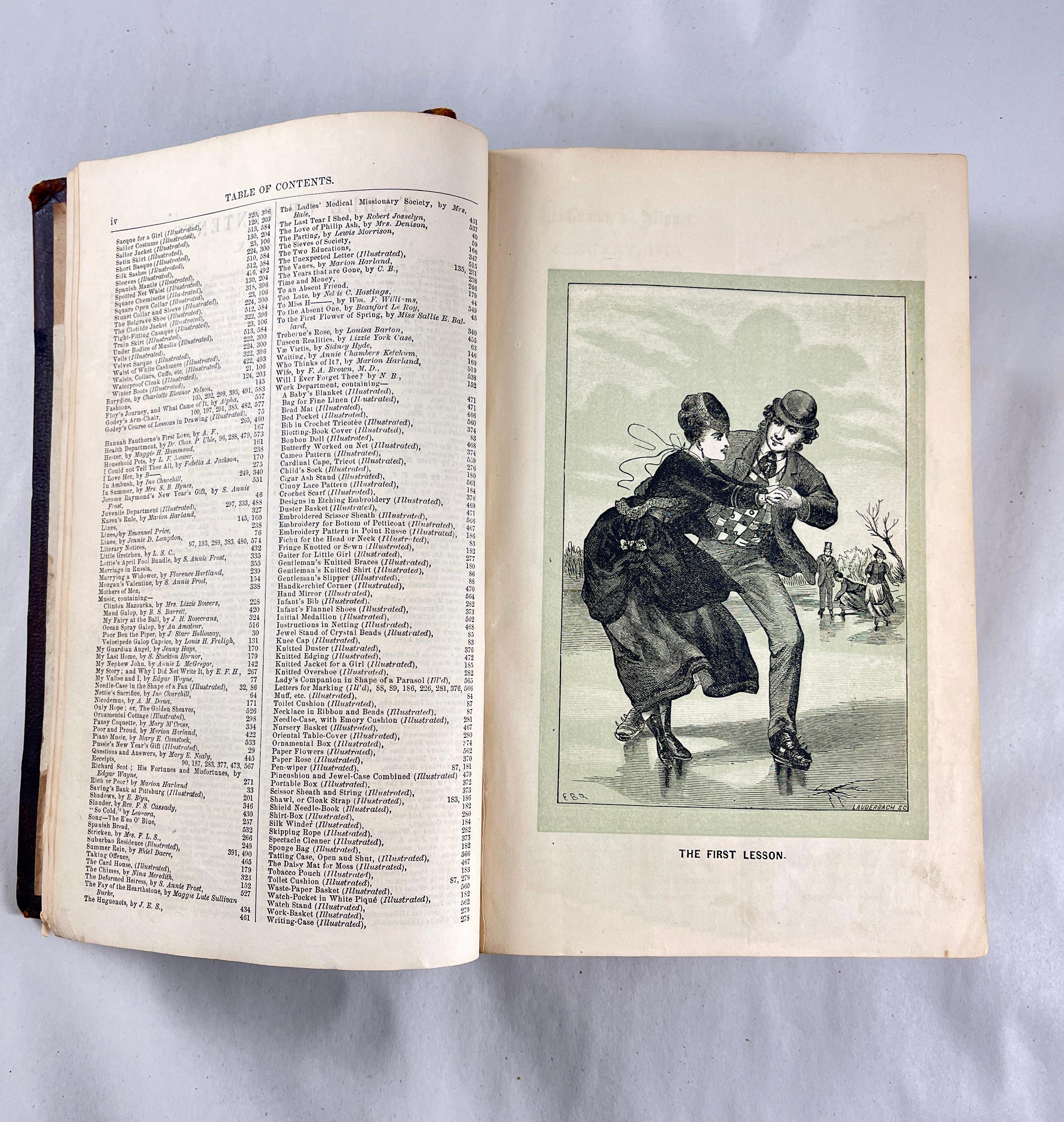 Godey's Lady's Book, Ledereinband, Band LXXX - Ausgabe 1870 im Angebot 1