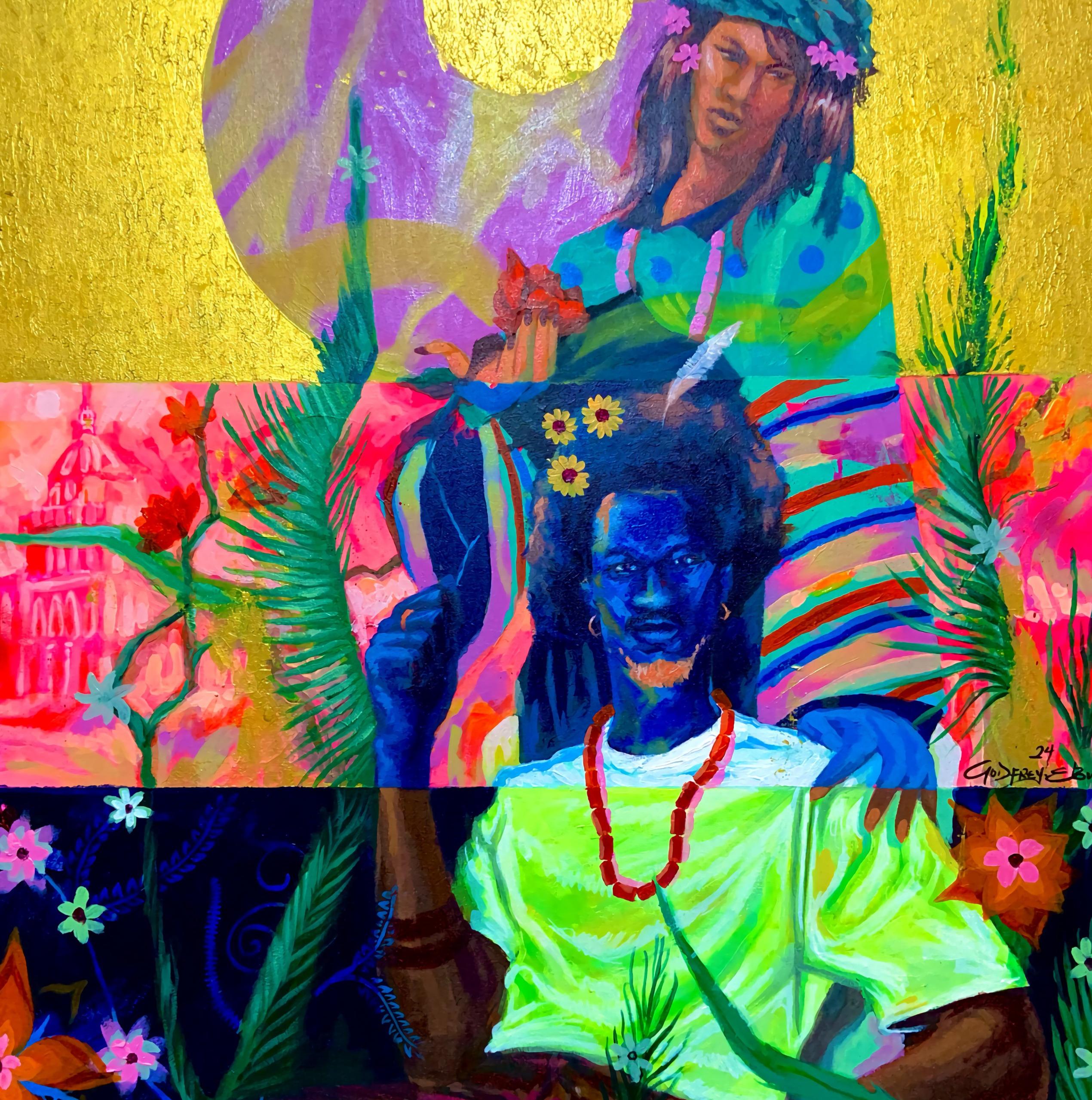 Fusione culturale -21° secolo, Contemporaneo, Pittura figurativa, Arte femminile in vendita 1