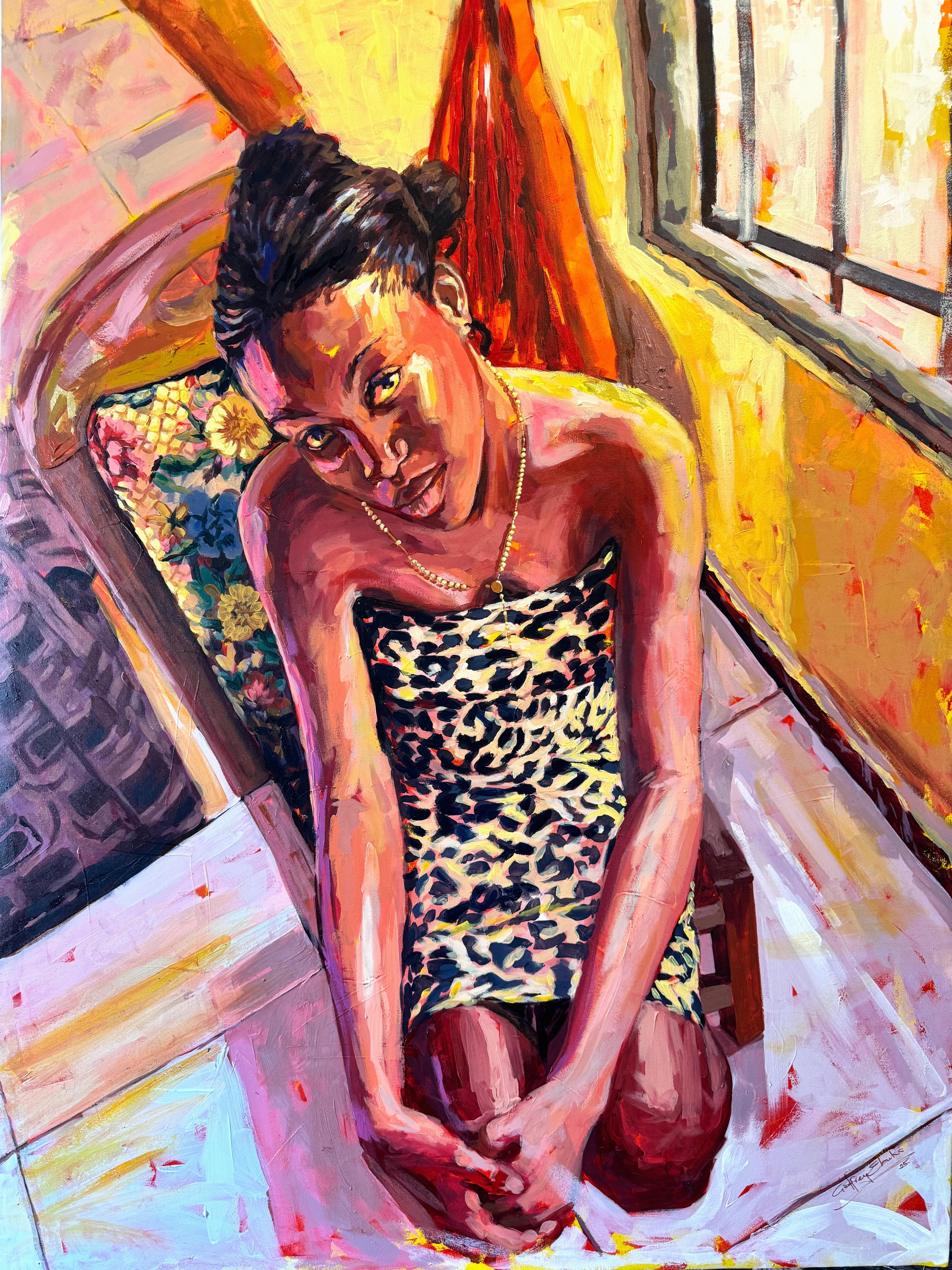 Her Own Light - 21st Century, Contemporary, Figurative Painting, Women, Texture