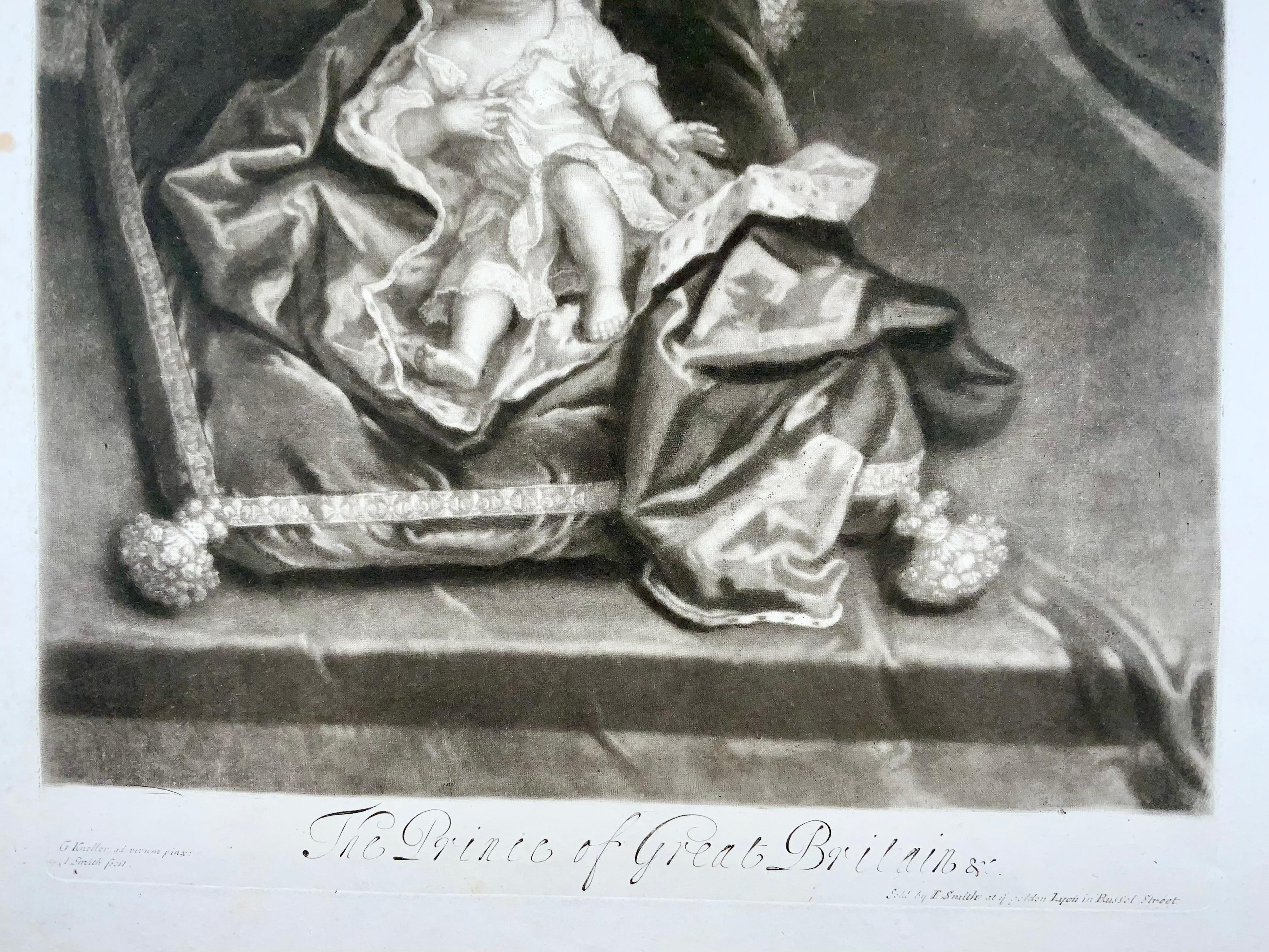 George I Godfrey Kneller After J. Smith, Portrait of James Stuart, the Old Pretender For Sale