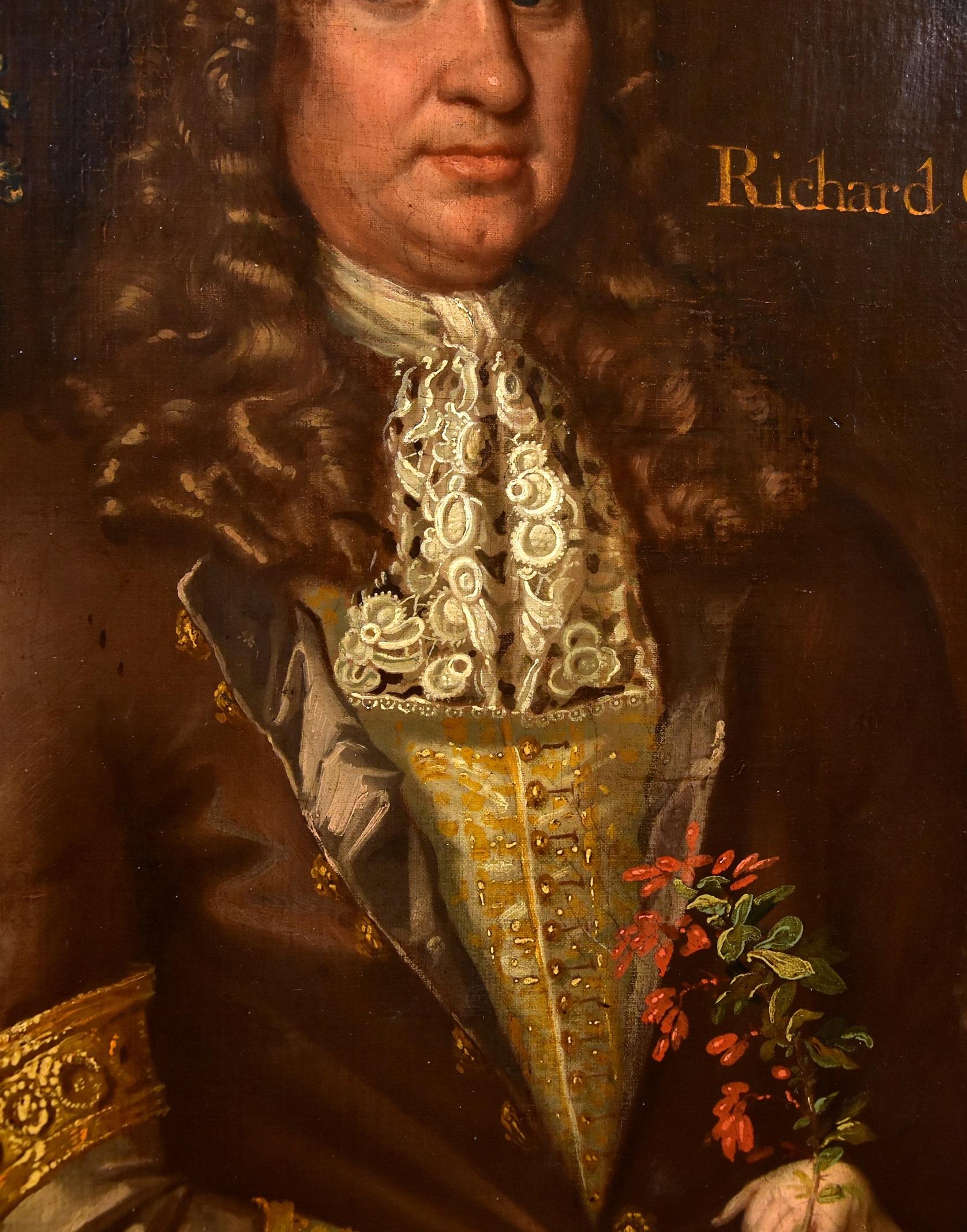 Portrait Baron Kneller Paint Oil on canvas Old master 17/18th Century King Art For Sale at 1stDibs