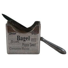 Vintage Godinger Neiman Marcus Silver Plate Bagel Bread Buffet Slicer & Knife