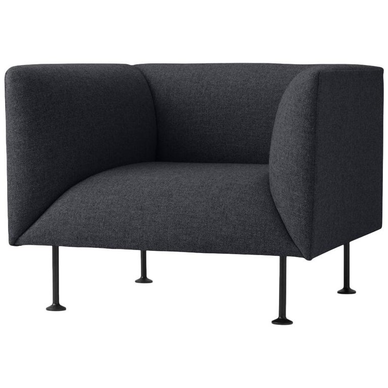 Godot Sofa, 1-Seat in Dark Grey Fabric ‘Kvadrat's "Hallingdal 65" #180’ For Sale