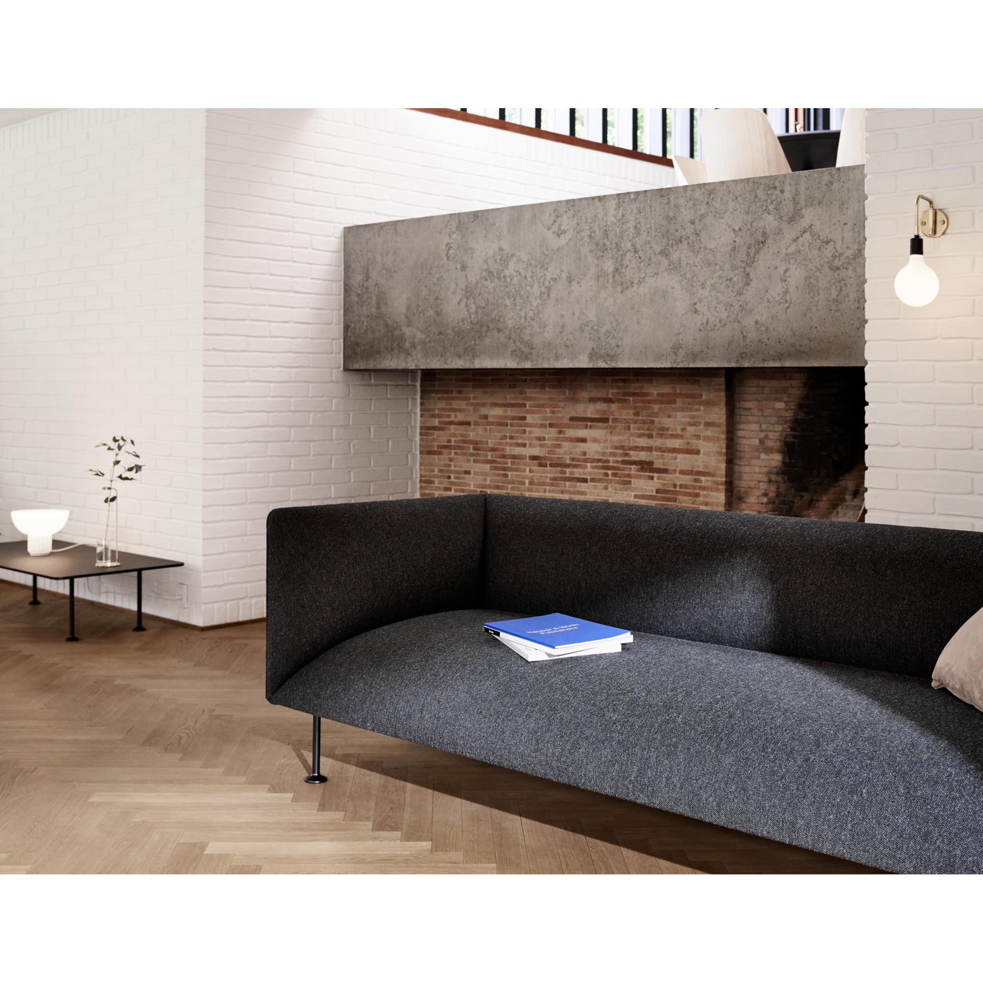 Godot Three-Seat Sofa, Iskos-Berlin, Steel Legs and Dark Grey Fabric For Sale 3