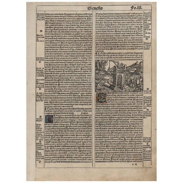 God's Everlasting Covenants, Genesis, 1522 Latin Bible Leaf Medieval