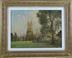 4 Original-Ölgemälde auf Leinwand, GODWIN BENNETT, „Ely Cathedral“