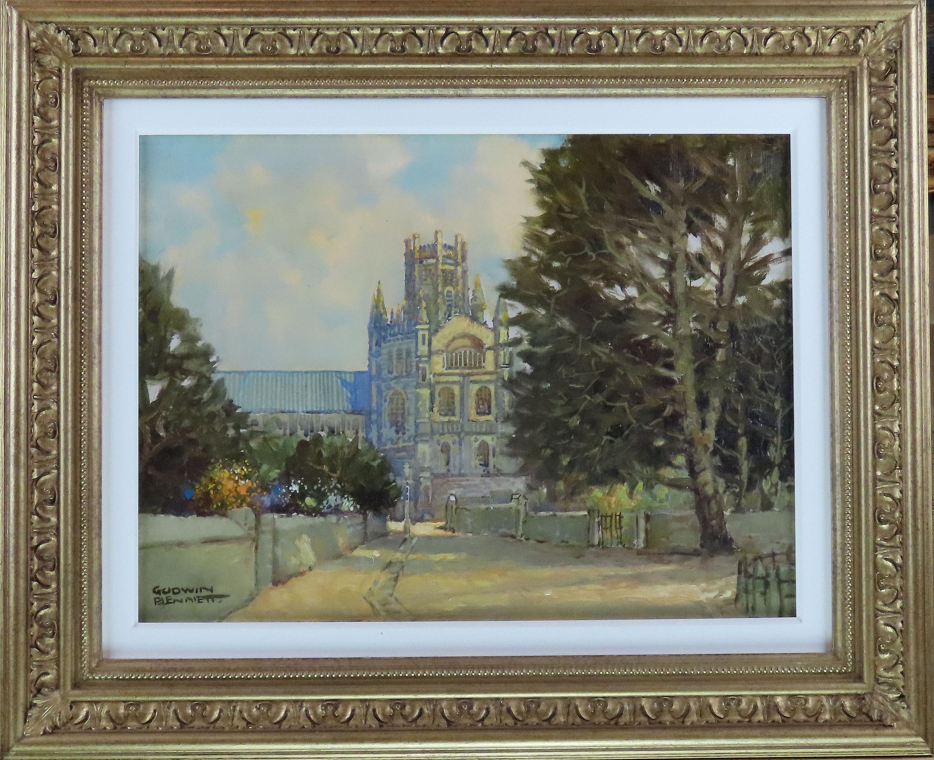 Landscape Painting de Godwin Bennett - 4 Óleos originales sobre lienzo, GODWIN BENNETT, "Catedral de Ely"