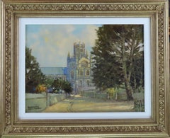 Antique 4 Original Oils on Canvas, GODWIN BENNETT, "Ely Cathedral"