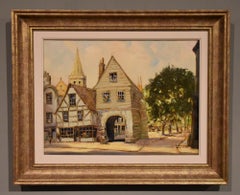 Ölgemäldepaar von Godwin Bennett „The College Gate, Rochester“