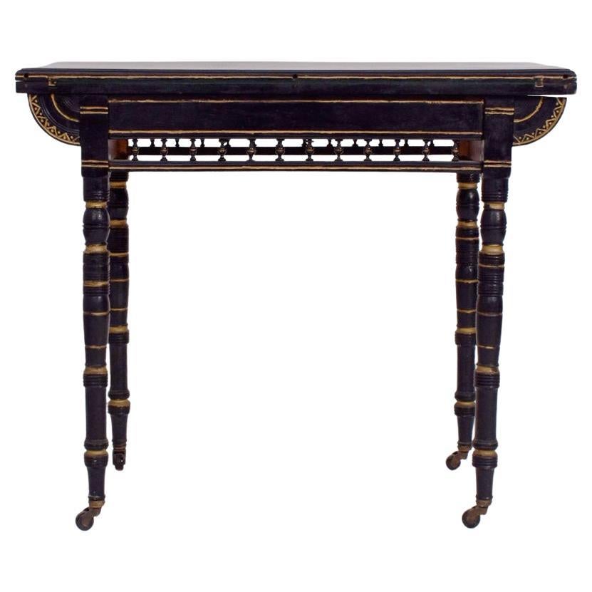 Godwin style ebonised table, 19th c. For Sale