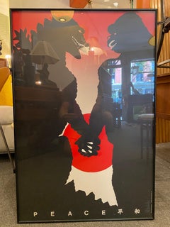 Godzilla & King Kong, Peace, Signed by Designer Steff Geissbuhler
