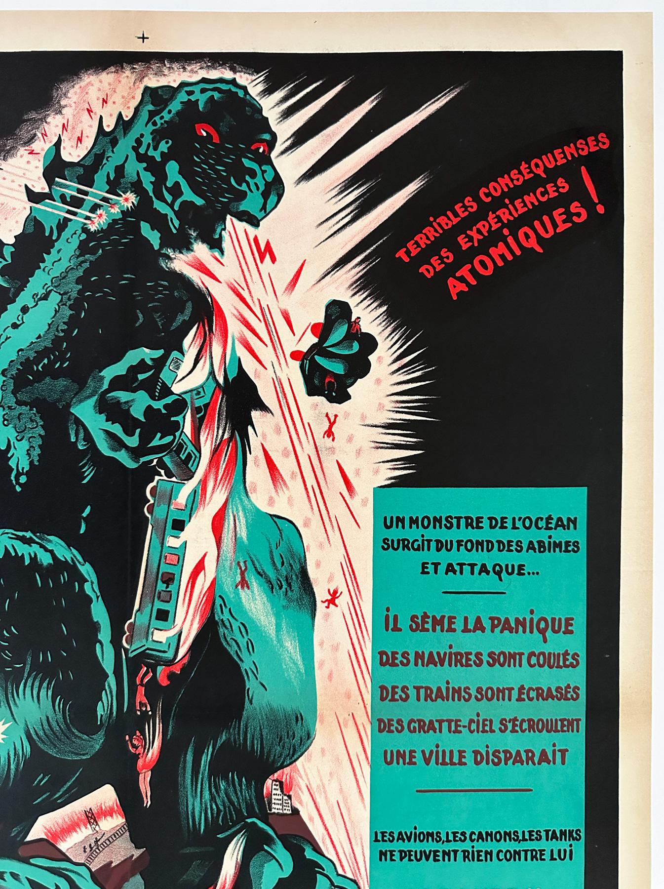 20th Century Godzilla R1954 Original French Moyenne Film Movie Poster, A. Poucel For Sale