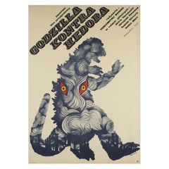 Vintage Godzilla Vs Hedorah Polish Film Poster, Zygmunt Bobrowski, 1973