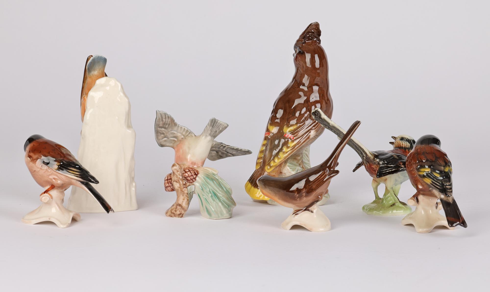 German Goebel Collection Seven Porcelain Garden Bird Figures