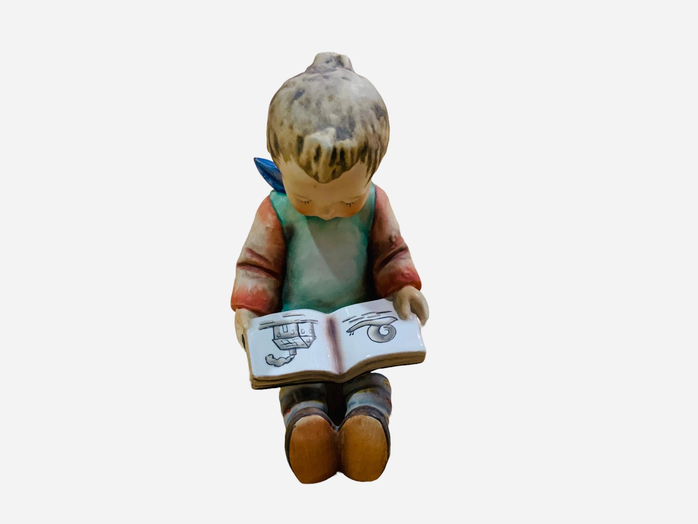 Romantic Goebel Company Hummel Porcelain Figurine “Reading Boy”