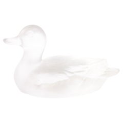 Goebel German Frosted Glass Duck Sculpture