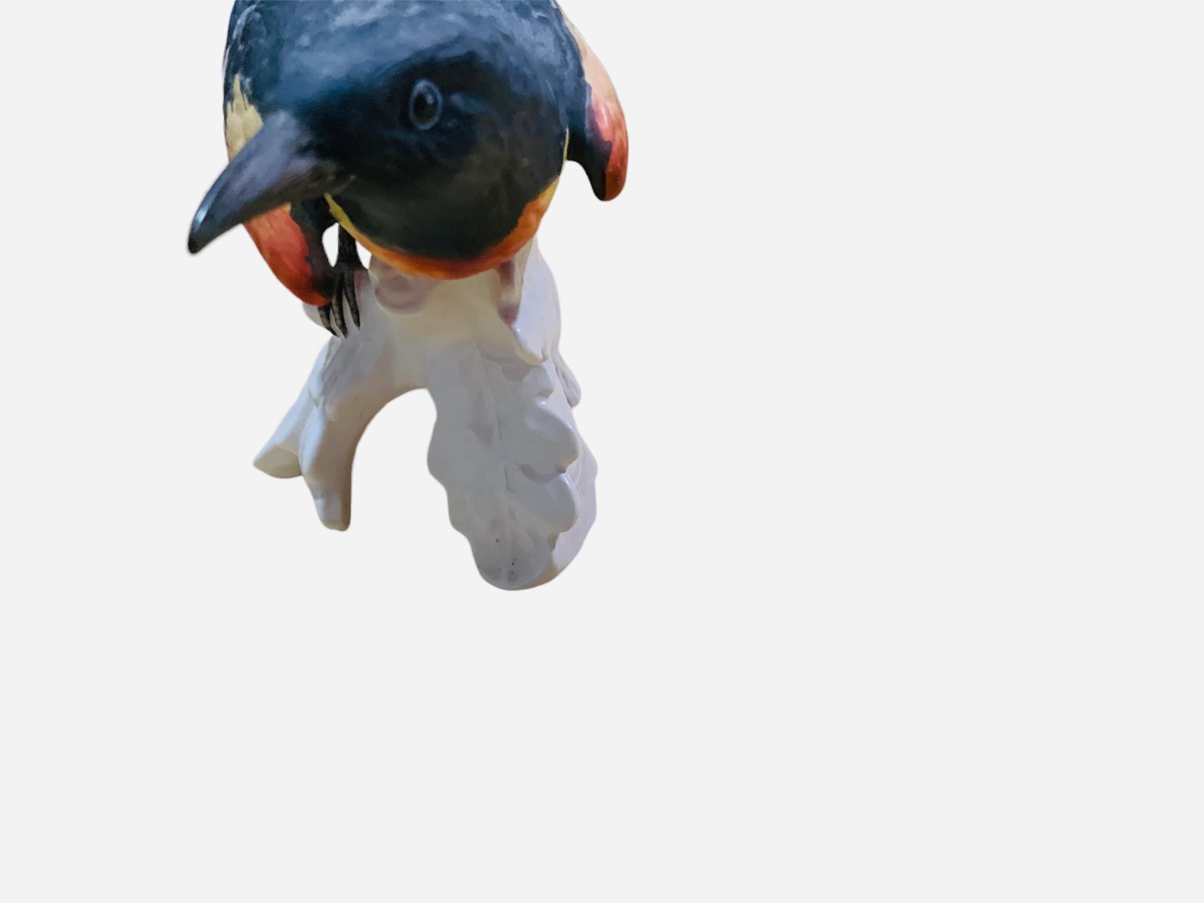 Molded Goebel Porcelain Hand Painted Bird Figurine of Baltimore Oriole  For Sale