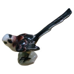 Goebel Porcelain Hand Painted Bird Figurine of a Long Tailed Titmouse