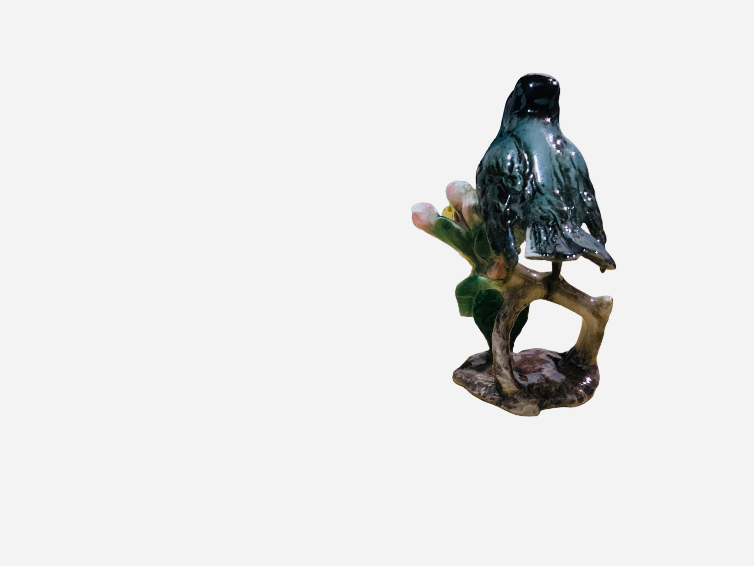 Art Nouveau Goebel Porcelain Hand Painted Bird Figurine of an Orphan Warbler