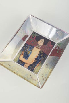 Goebel. Rectangular glass bowl with Gustav Klimt’s Judith I (1901) motif. 1980s