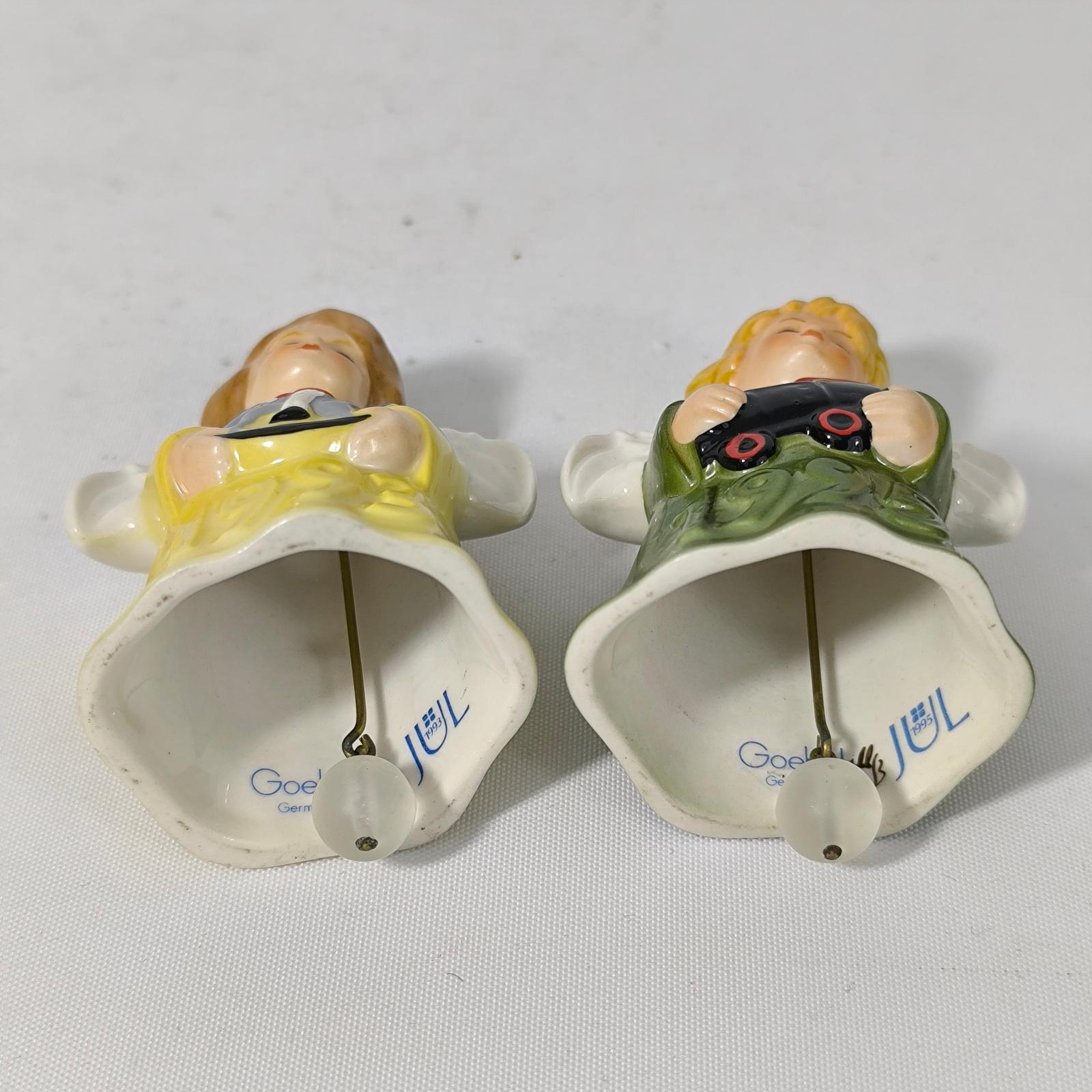 20th Century Goebel Set of Seven Vintage Annual Angel Bells Christmas Tree Ornaments For Sale