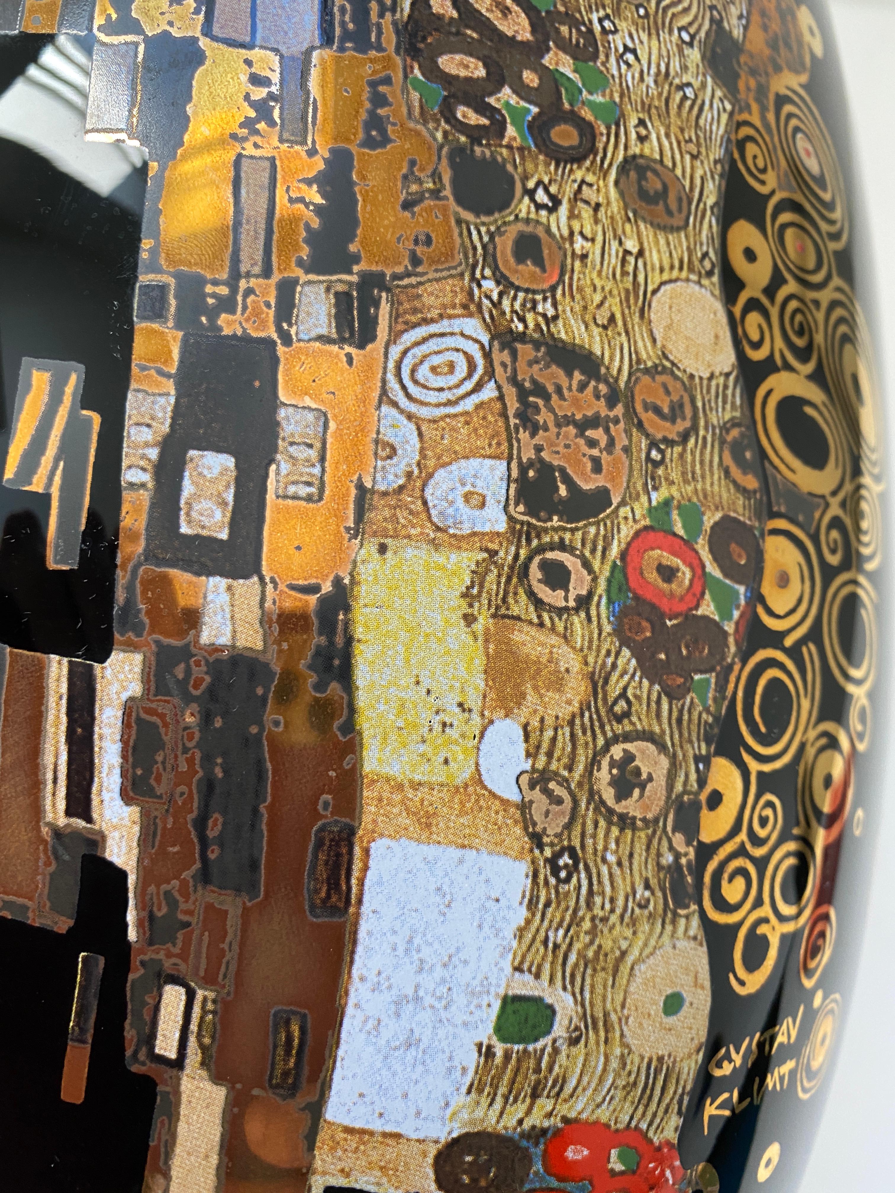 Contemporary Goebel Vase with Klimt's The Kiss Motif For Sale