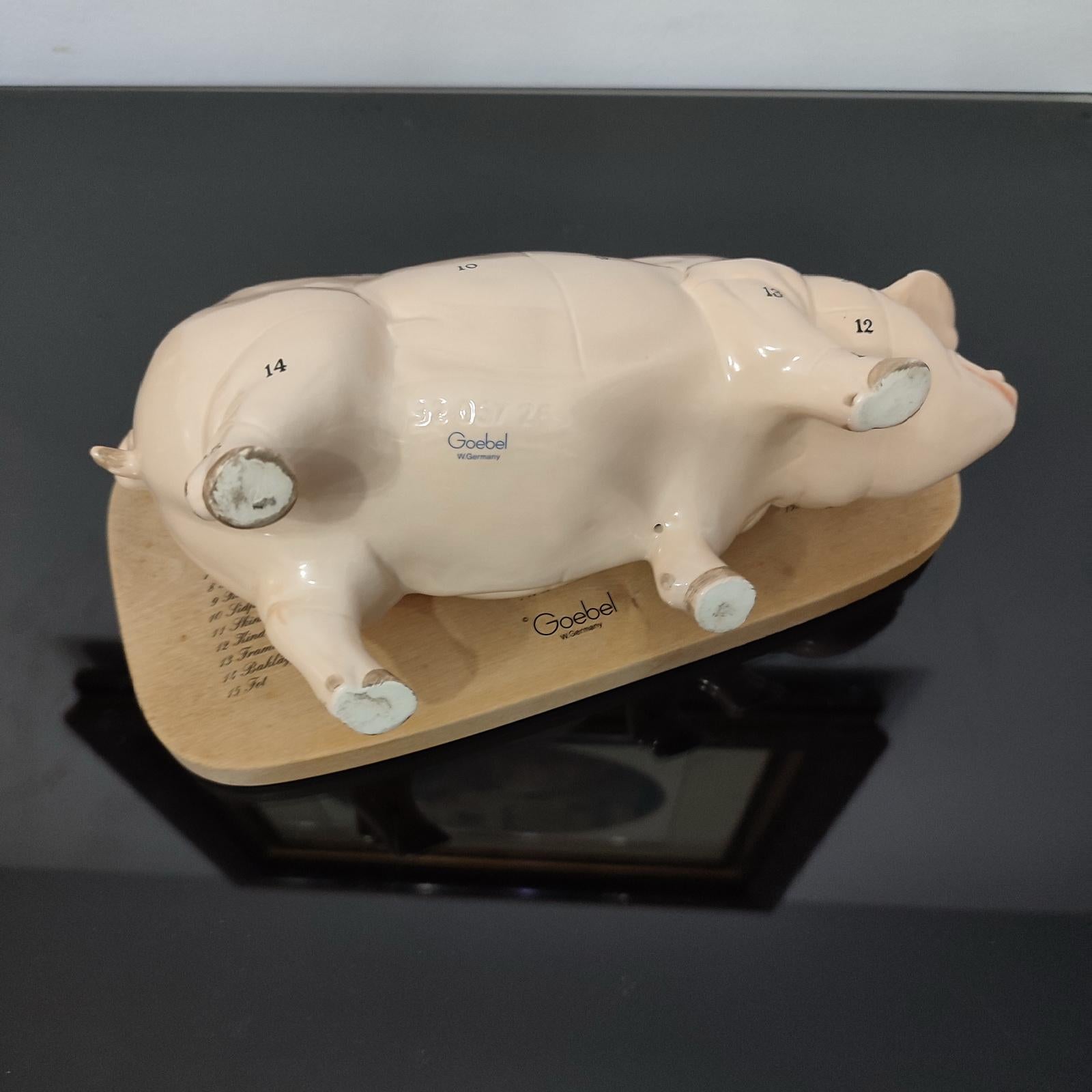 Goebel West German, Porcelain Pig for the Butcher Shop, Design Gerhard Wittmann For Sale 6
