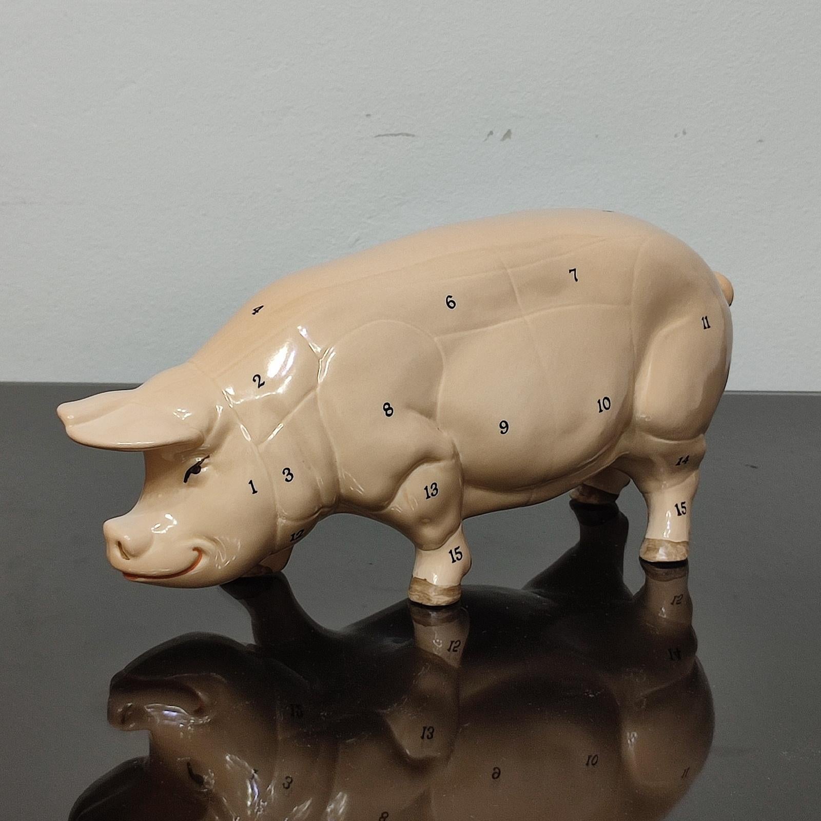 Late 20th Century Goebel West German, Porcelain Pig for the Butcher Shop, Design Gerhard Wittmann For Sale