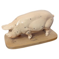 Goebel Germania Occidentale, Maiale di porcellana per la macelleria, design Gerhard Wittmann