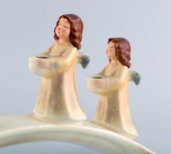 Goebel, West Germany, Advent Candleholder with Angels in Porcelain, Dated 1971