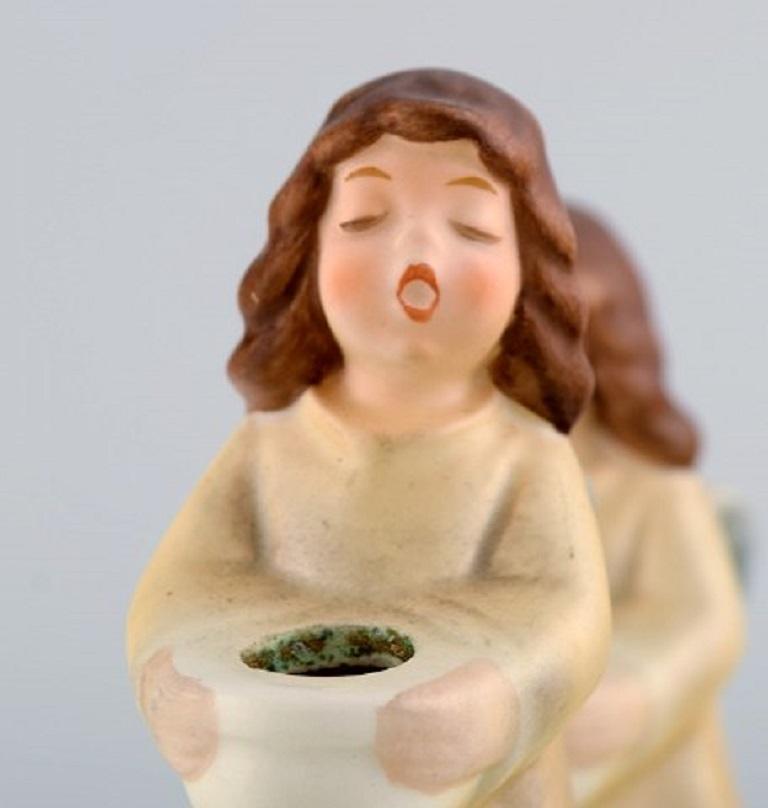 Goebel, West Germany, Advent Candleholder with Angels in Porcelain, Dated 1971 In Excellent Condition In København, Copenhagen