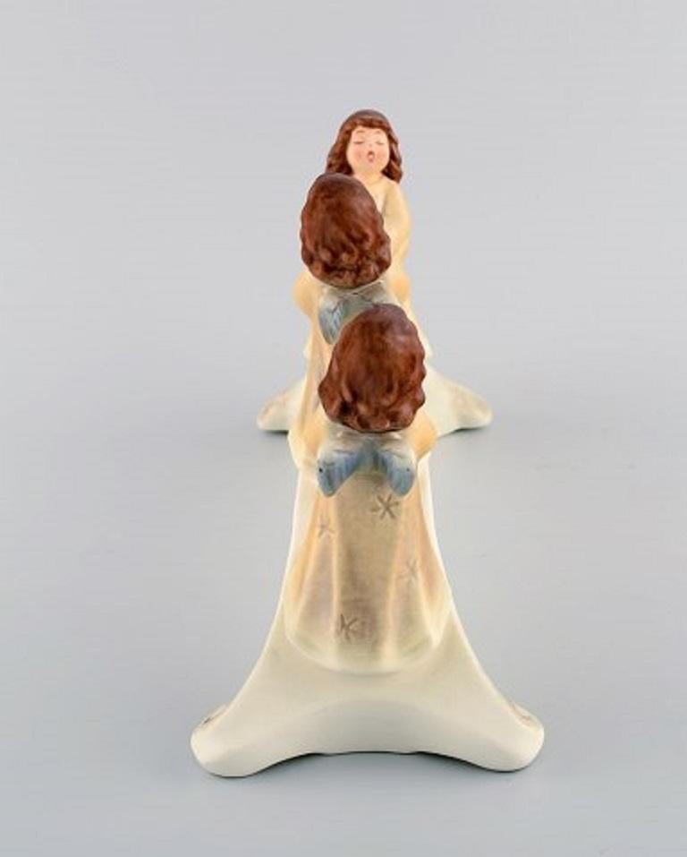 Late 20th Century Goebel, West Germany, Advent Candleholder with Angels in Porcelain, Dated 1971