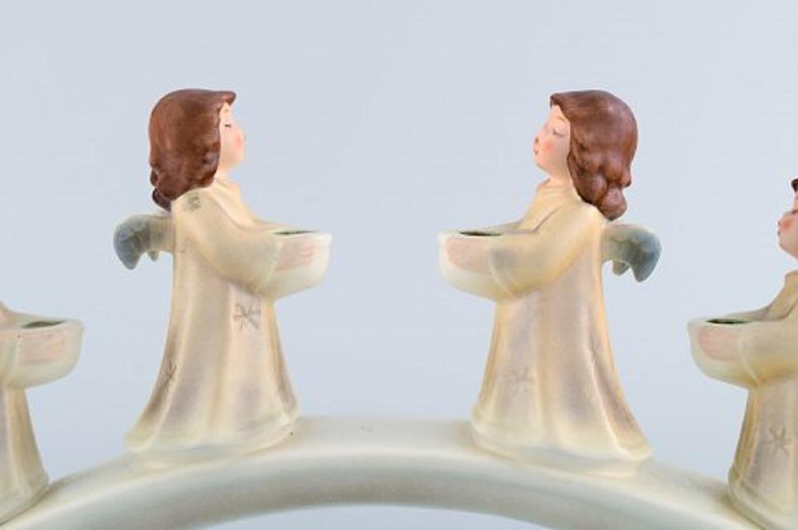 Goebel, West Germany, Advent Candleholder with Angels in Porcelain, Dated 1971 1