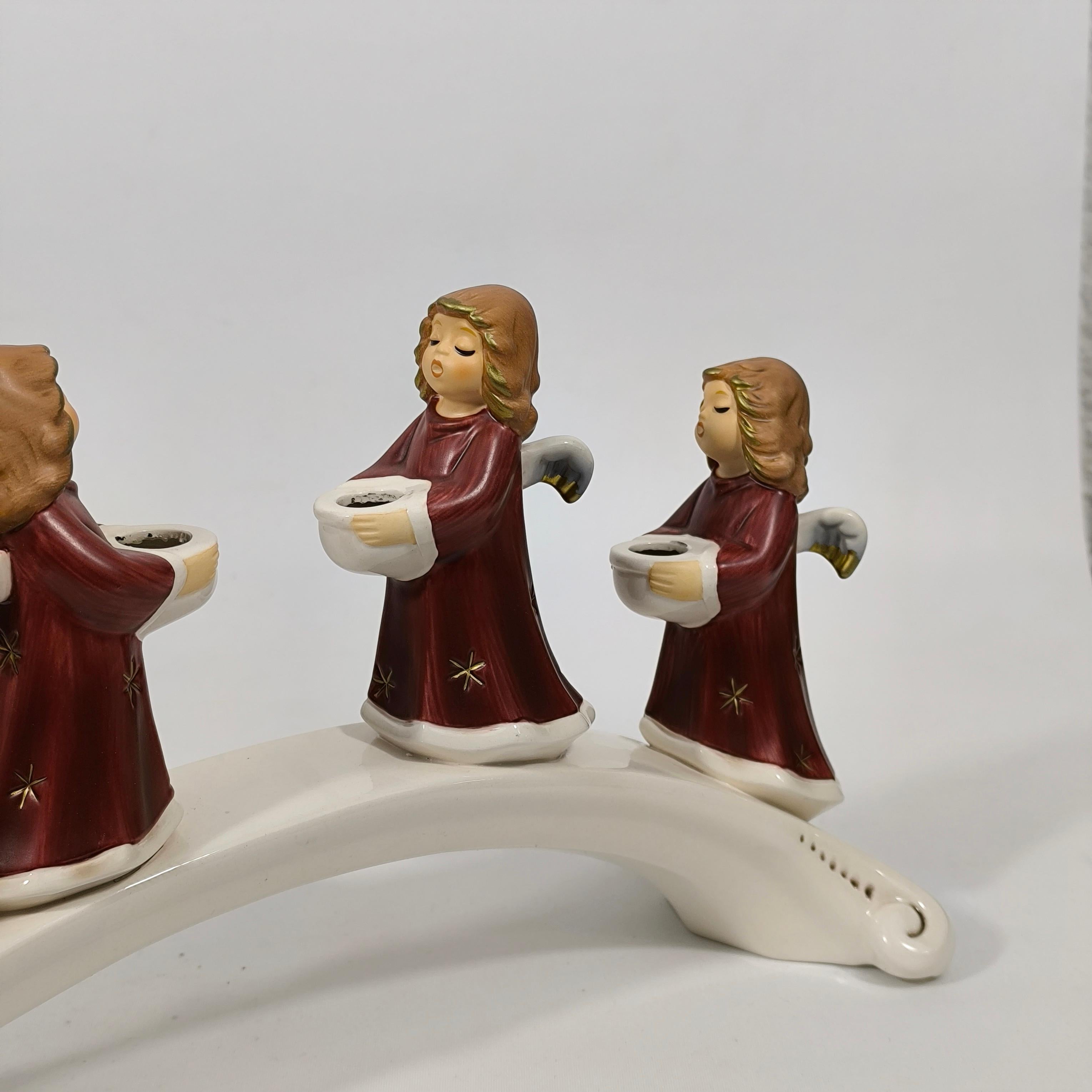 Goebel, Allemagne de l'Ouest, bougeoir adventiste avec anges en porcelaine, daté de 1971 en vente 5