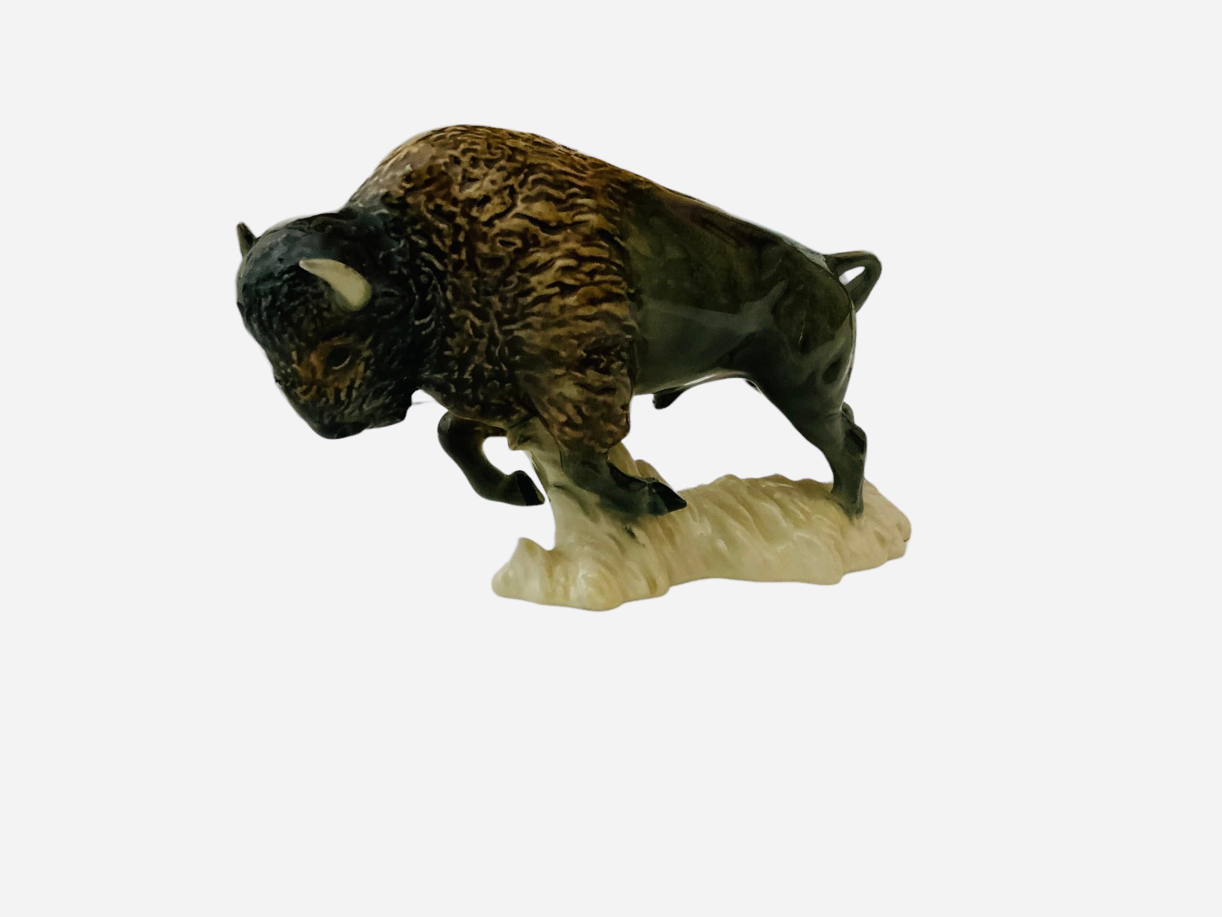 ceramic buffalo figurine