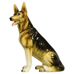 Retro Goeble Porcelain Figurine of a German Shepherd Dog