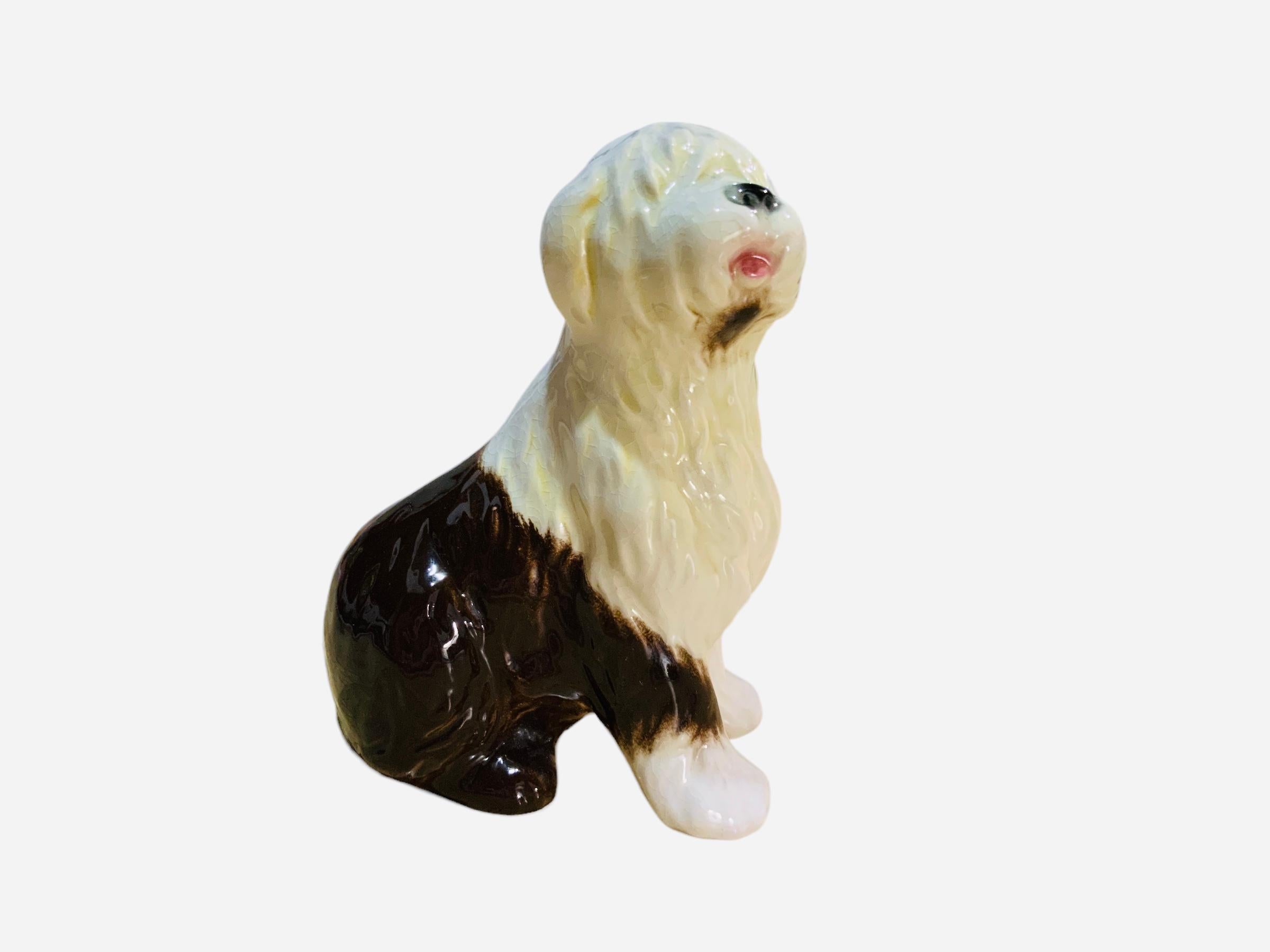 Molded Goeble Porcelain Figurine of an Old English Sheep Dog For Sale