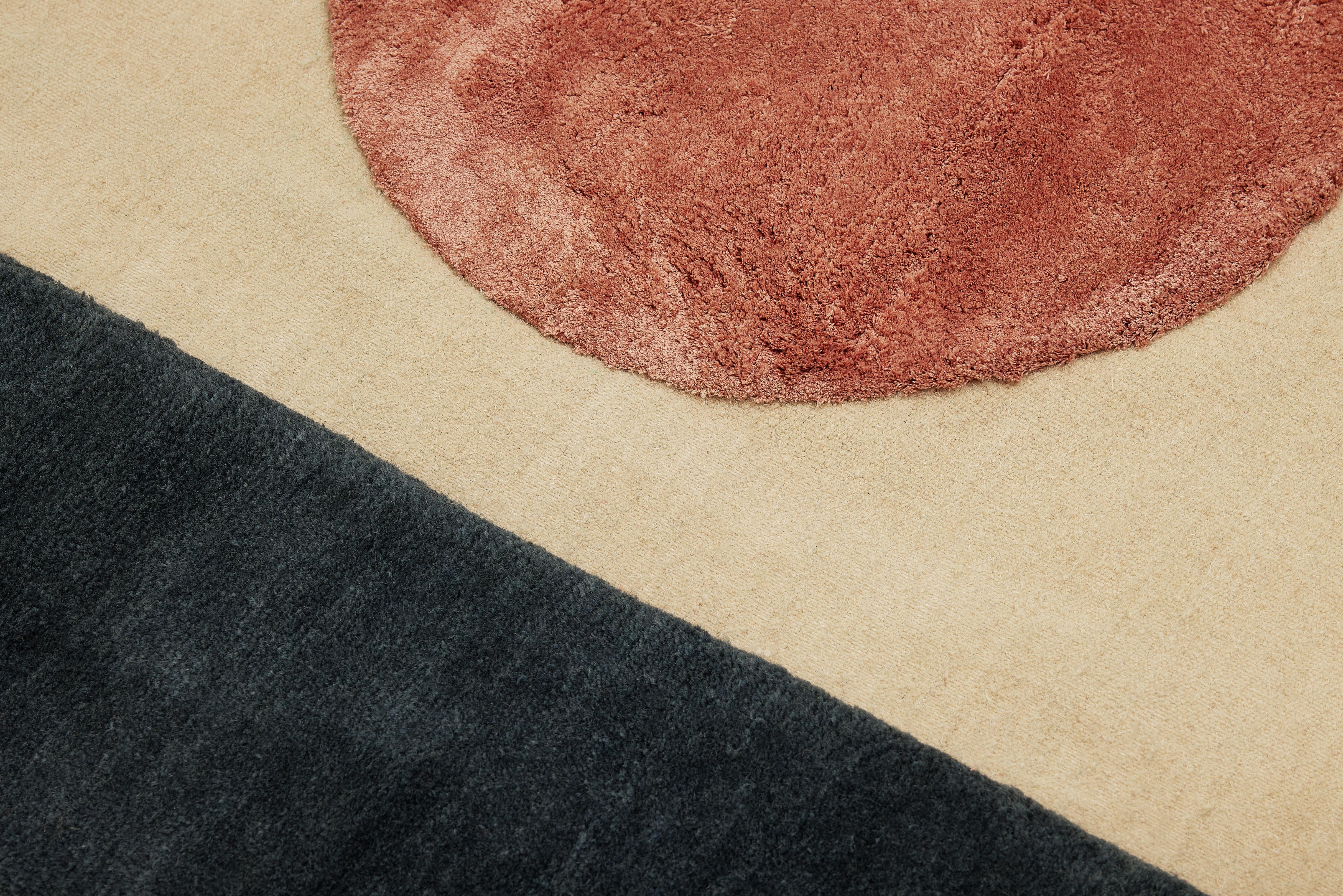 007.  Handwoven Kilim field with raised cut pile motif. Wool & silk 

In a world filled with complexity, there is beauty in simplicity. Welcome to our newest rug collection, where geometry meets minimalism and organic materials create an atmosphere