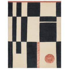 goemetry. 007 - Handwoven Kilim field with raised cut pile motif