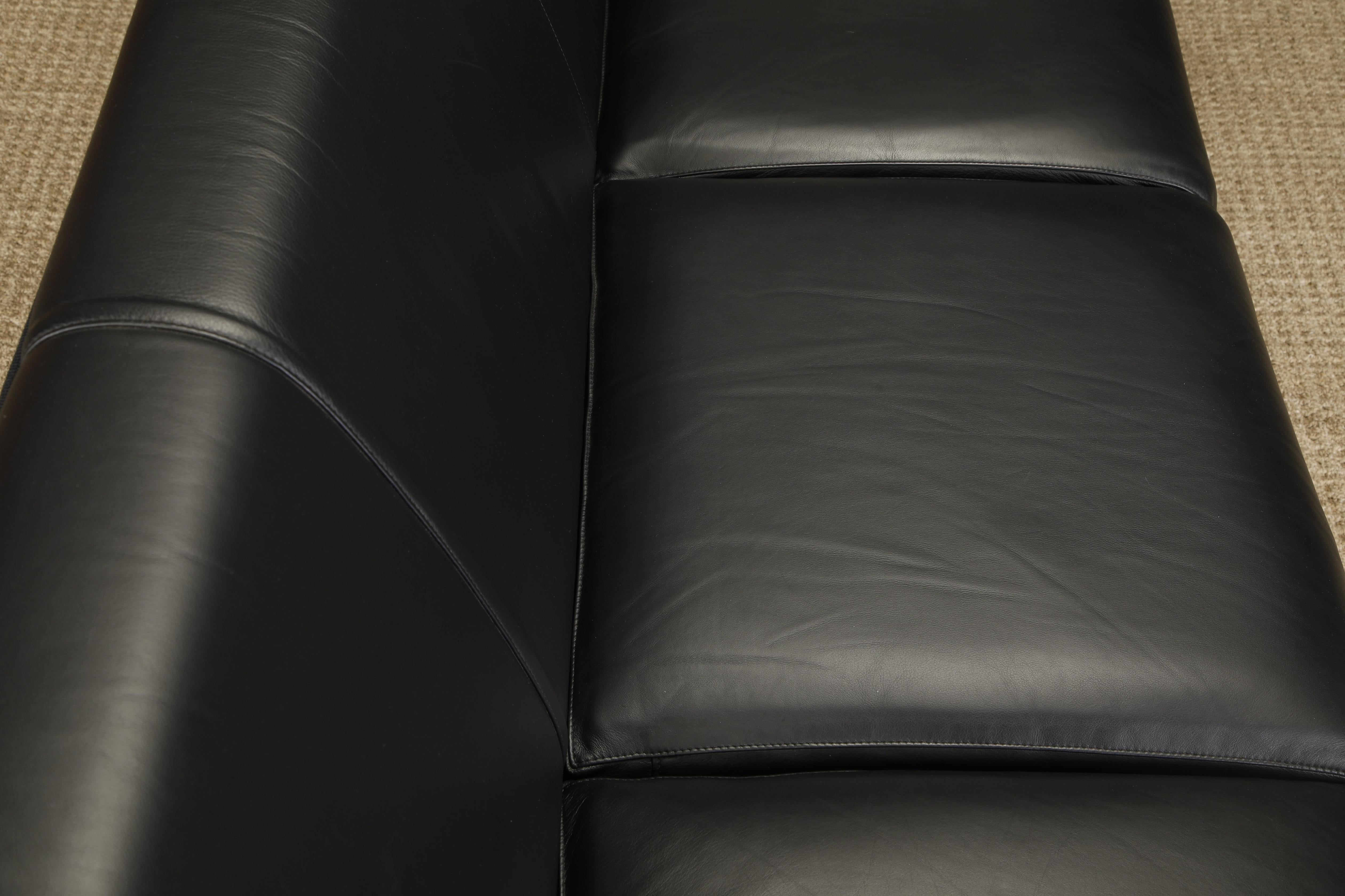 'Goetz' Walnut and Leather Case Sofa by Mark Goetz for Herman Miller, Signed 7