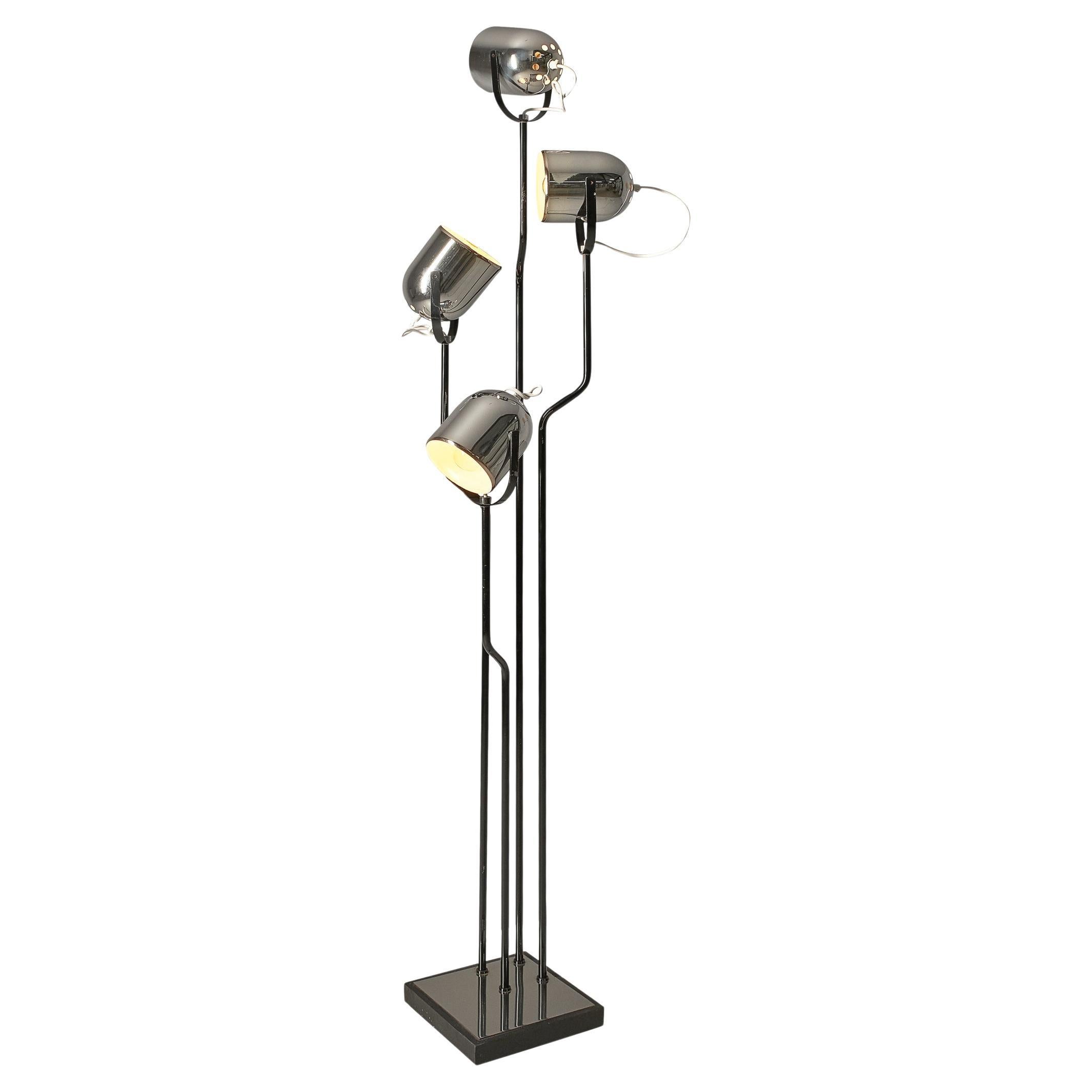 Goffredi Riggiani Floor Lamp in Chrome-Plated Steel  For Sale