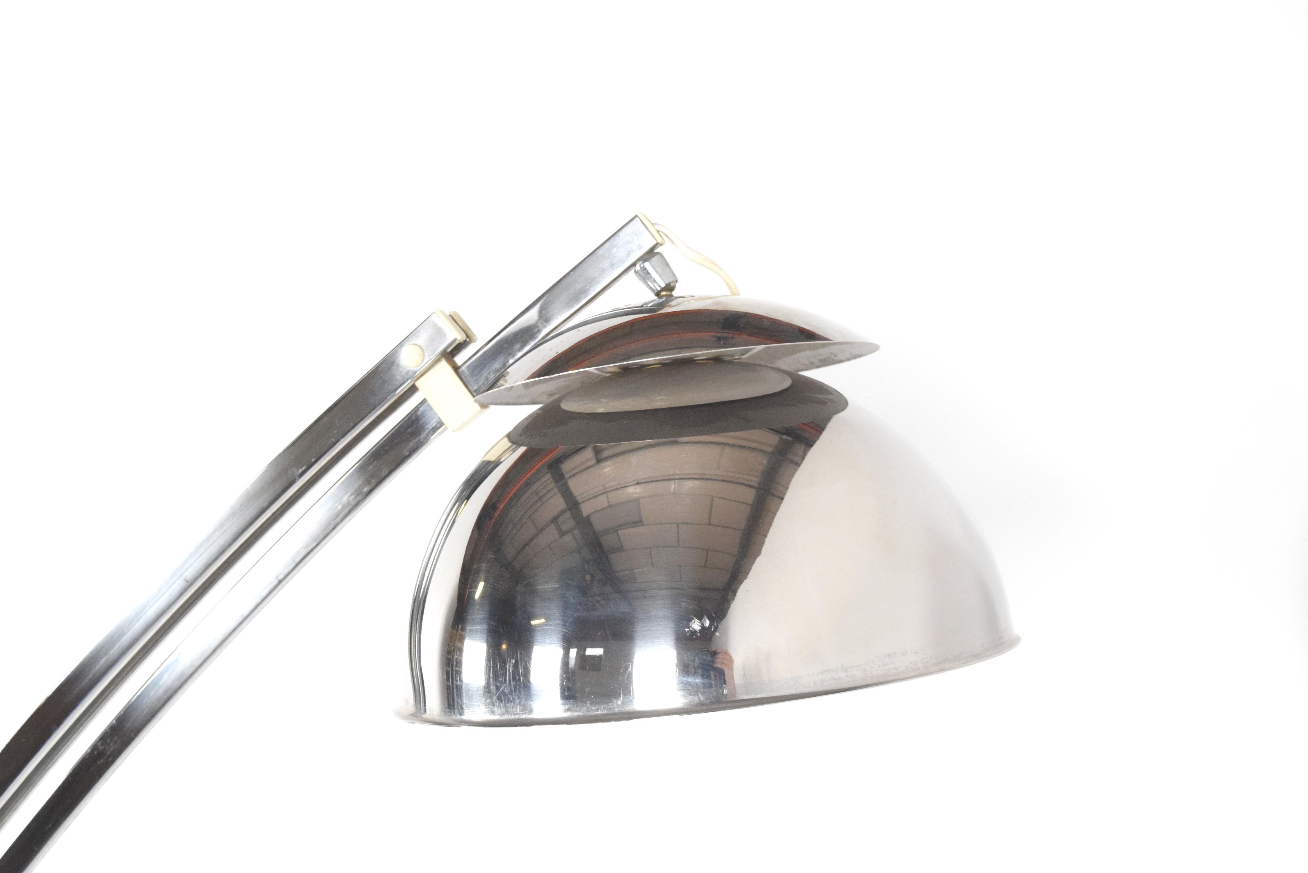 Late 20th Century Goffredo Reggiani Adjustable Chrome Arc Floor Lamp, Italy, 1970s For Sale
