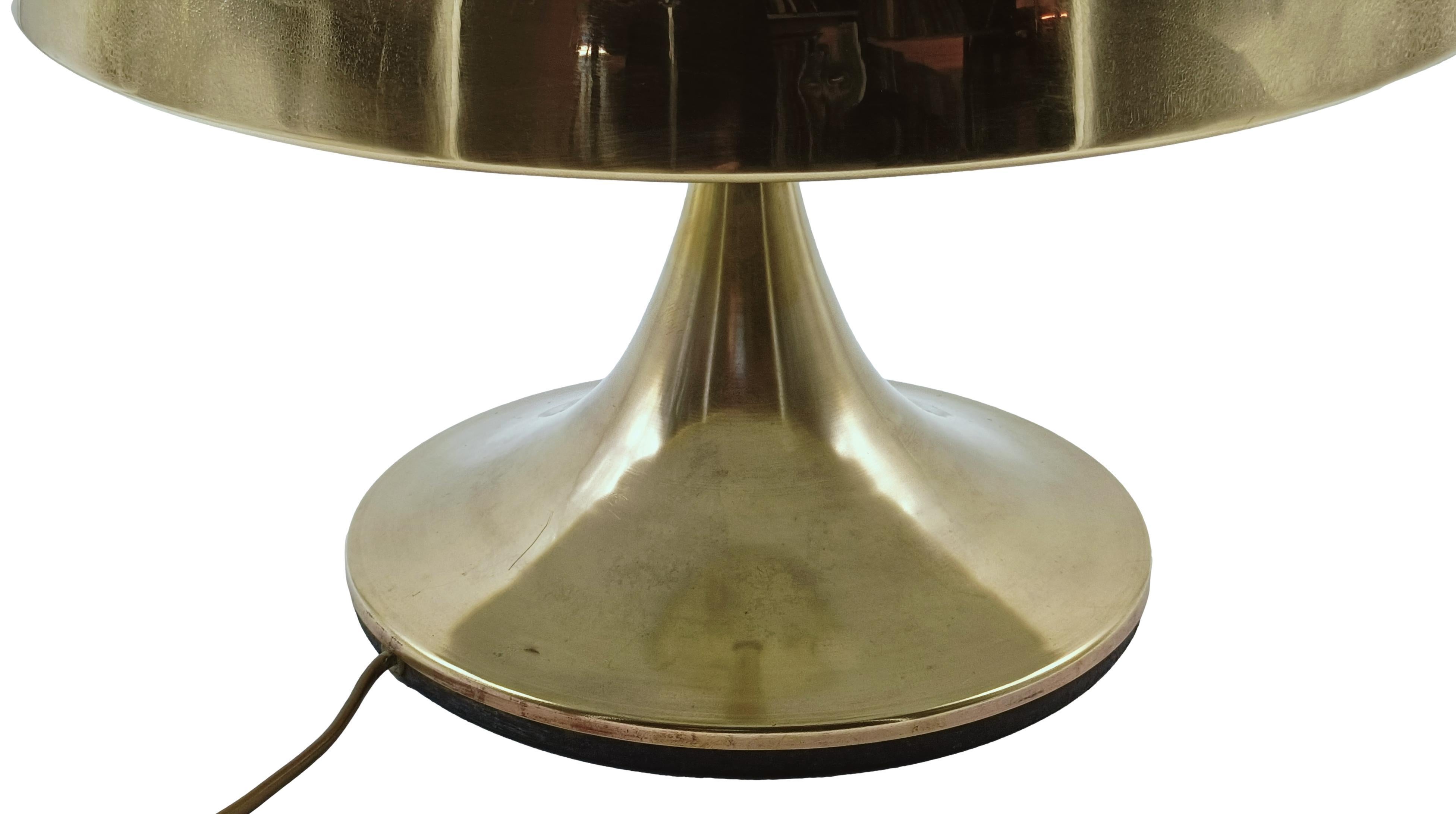 Goffredo Reggiani Attrib. Messing-Pilz-Tischlampe, Italien 1970er (Late 20th Century) im Angebot