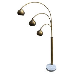 Goffredo Reggiani Brass and Marble Floor Lamp, Italy 1970s