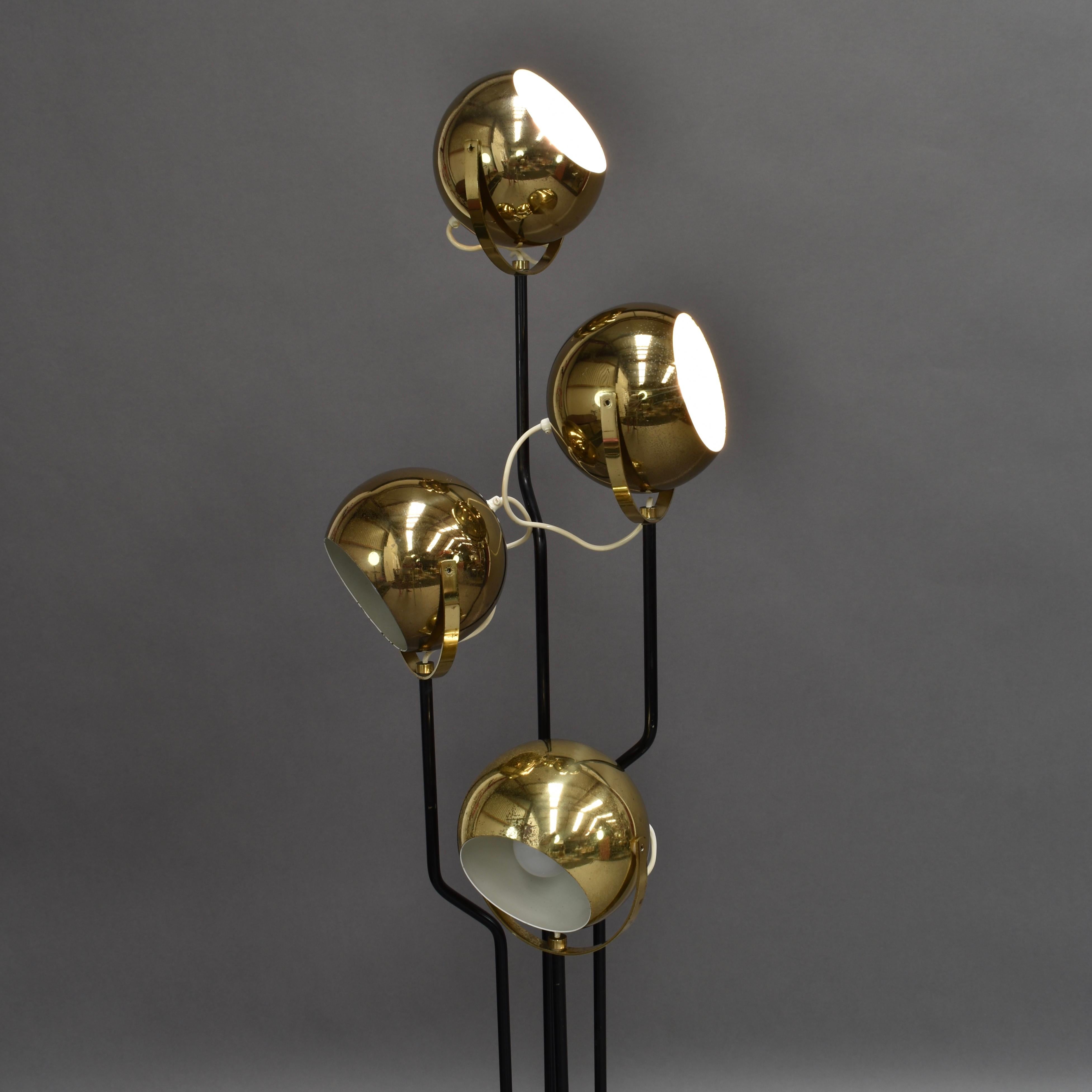 Goffredo Reggiani Brass Globe Floor Lamp, Italy, circa 1970 6