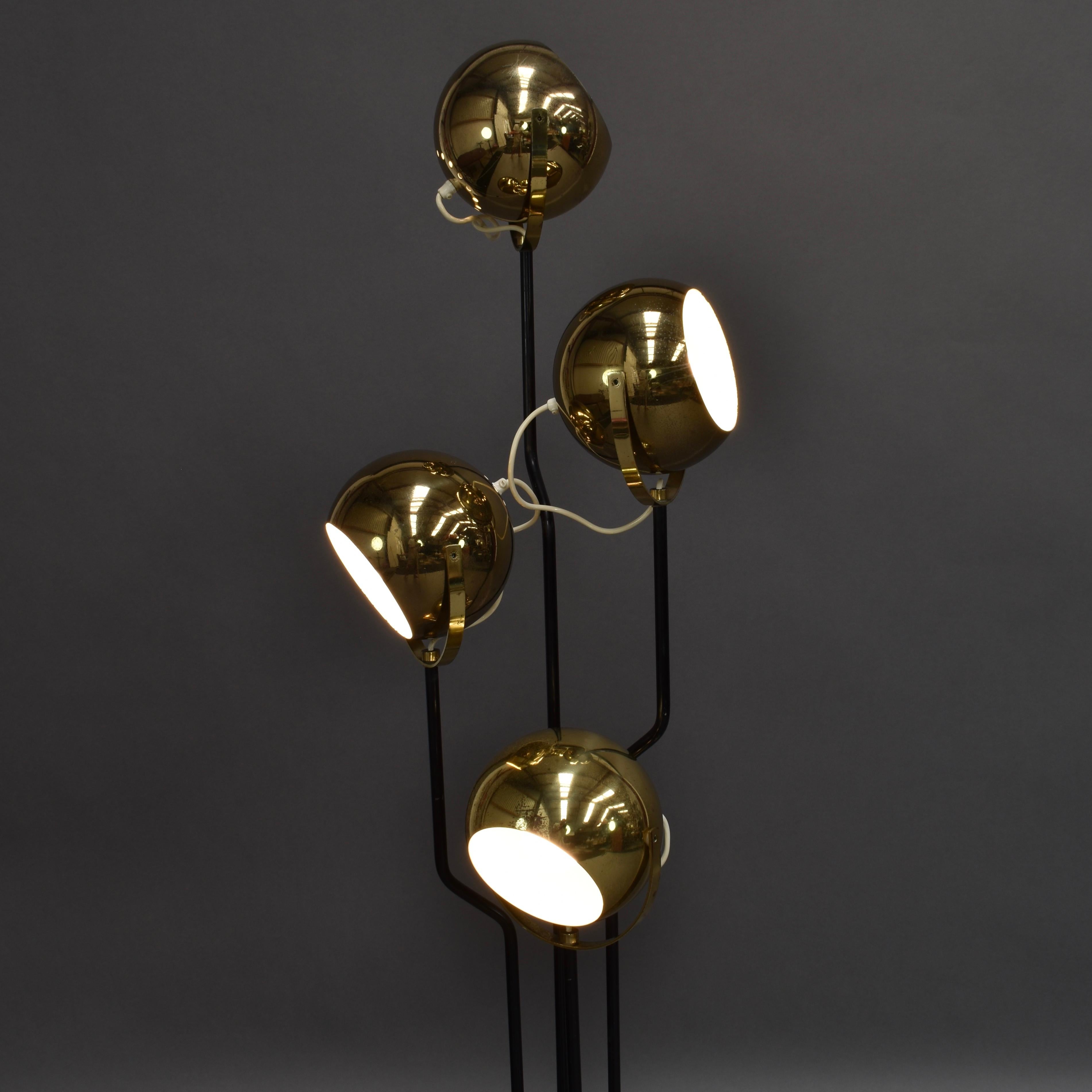 Goffredo Reggiani Brass Globe Floor Lamp, Italy, circa 1970 8